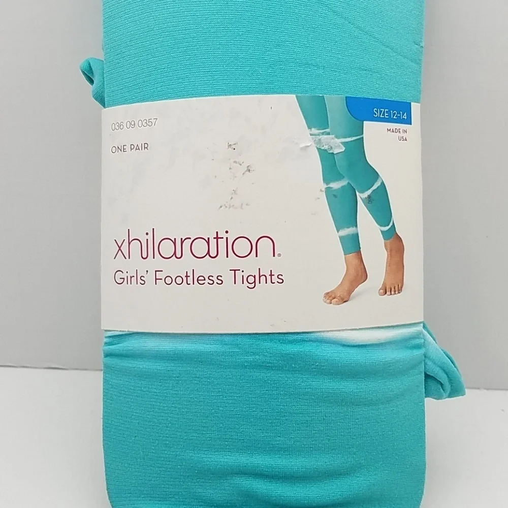 Xhilaration Girl Footless Tights Tie Dye Turquiose